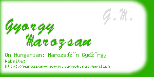 gyorgy marozsan business card